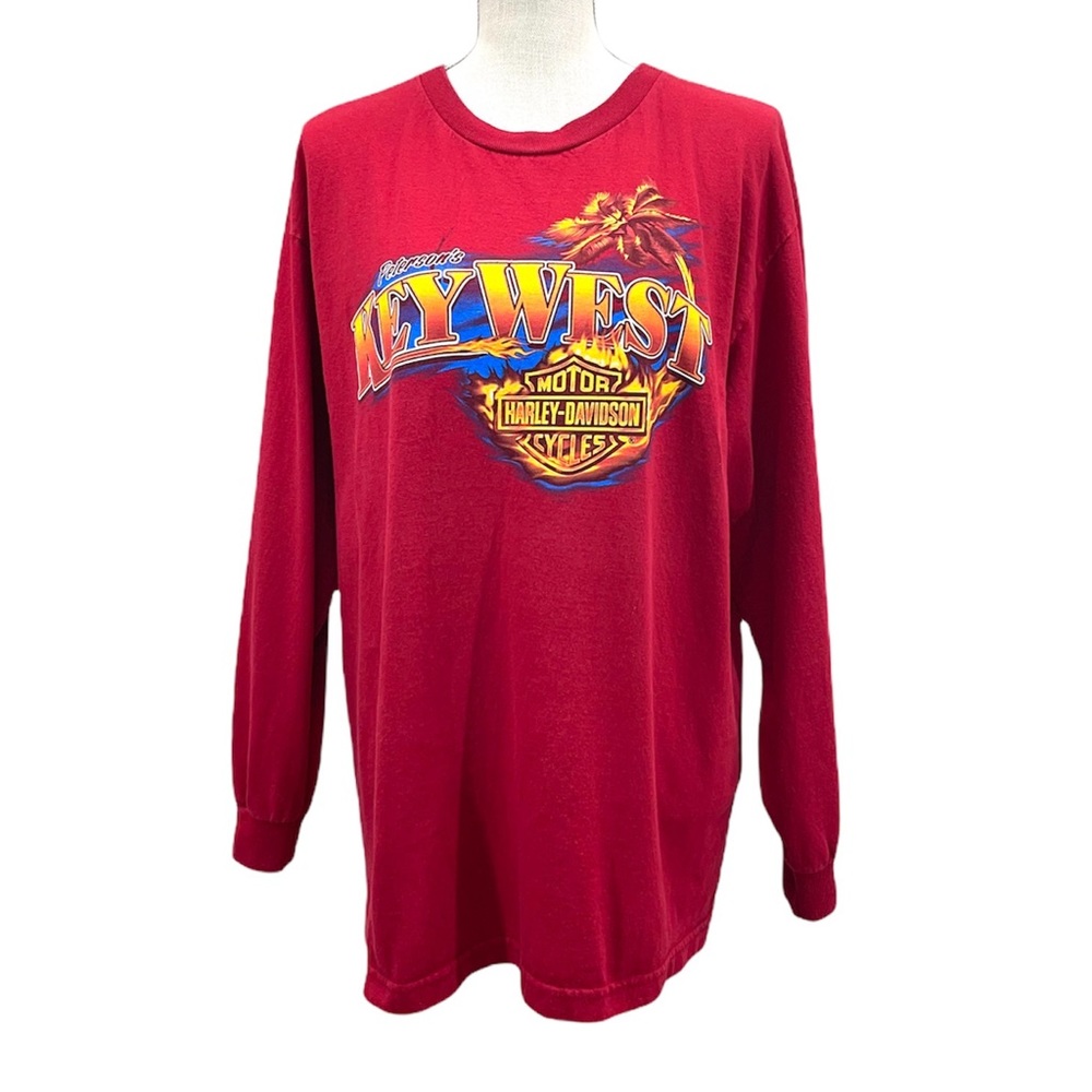 HARLEY-DAVIDSON Red Men’s/Unisex Long Sleeve Graphic Tee Shirt Size Large